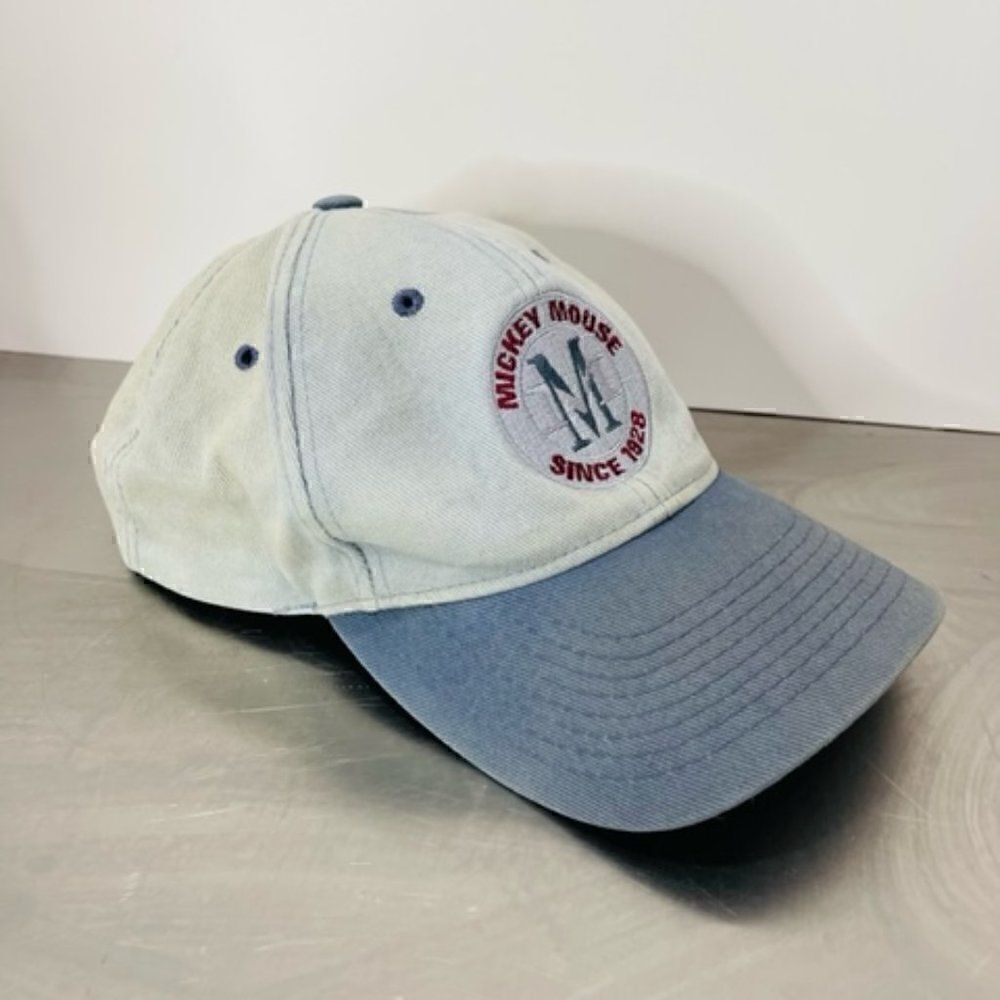 Vtg 90s Mickey Mouse Since 1928 Denim Distressed Wash Hat Cap Walt Disney Very